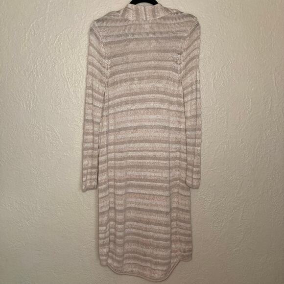 Chico's Gold Striped Cardigan Size 1 - Picture 3 of 9
